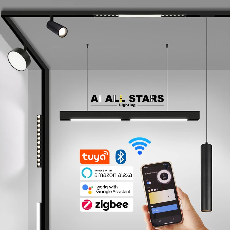 High Quality Indoor Smart Home Decoration 48V Linear Magnetic Track Light LED System 20mm Track Light Magnetic LED Light