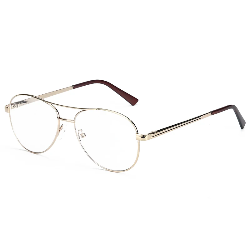 2021 Wholesale Vintage Round Anti Blue Light Glasses Metal Pilot Double Bridge Optical Glasses for Men Women