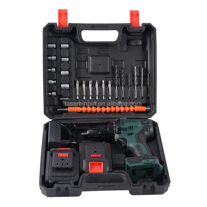 Handheld powerful battery electric screw driver cordless drill home tool kit
