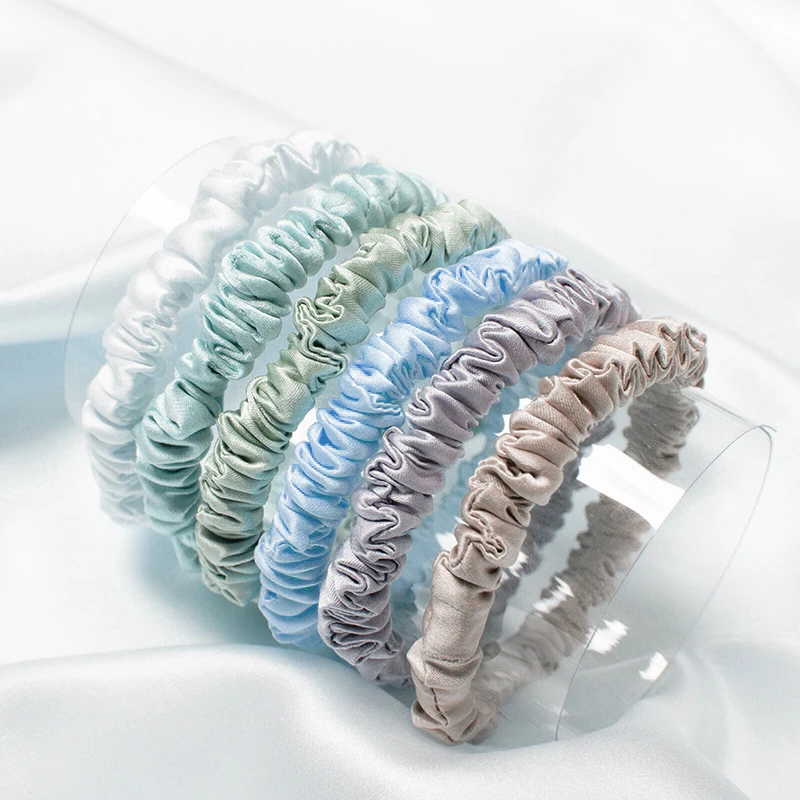 22MM Silk Scrunchie 1cm silk hair ties  for long hair 100% pure silk scrunchies