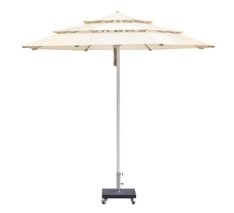 10ft 3 Tier Auto-tilt Outdoor Garden Backyard Table Market Aluminum Patio Umbrella