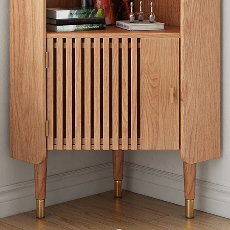 Jasiway Japanese Style Furniture Wood Triangle Wine Wall Bar Cabinet Living Room Cabinets