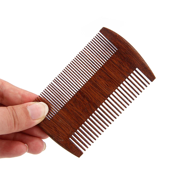 Custom Logo Professional Brush Comb Beard Factory Price Biodegradable Double Sided Wooden Beard Comb