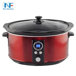 Kitchen Cooking Oval Crock Pot With Timer 7 Quart Slow Cooker