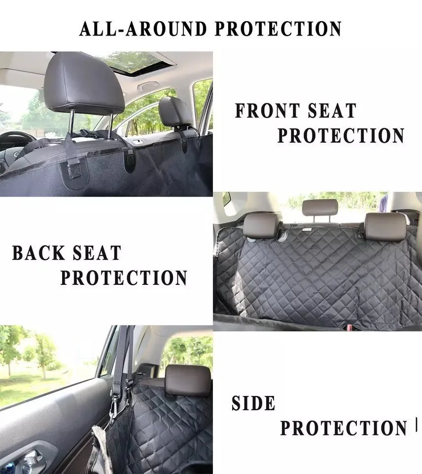 New Unique Design Full Dog Seat Covers Car Protection-Doors Backseat Extra Durable Zippered Side Flap Waterproof Pet Seat Cover