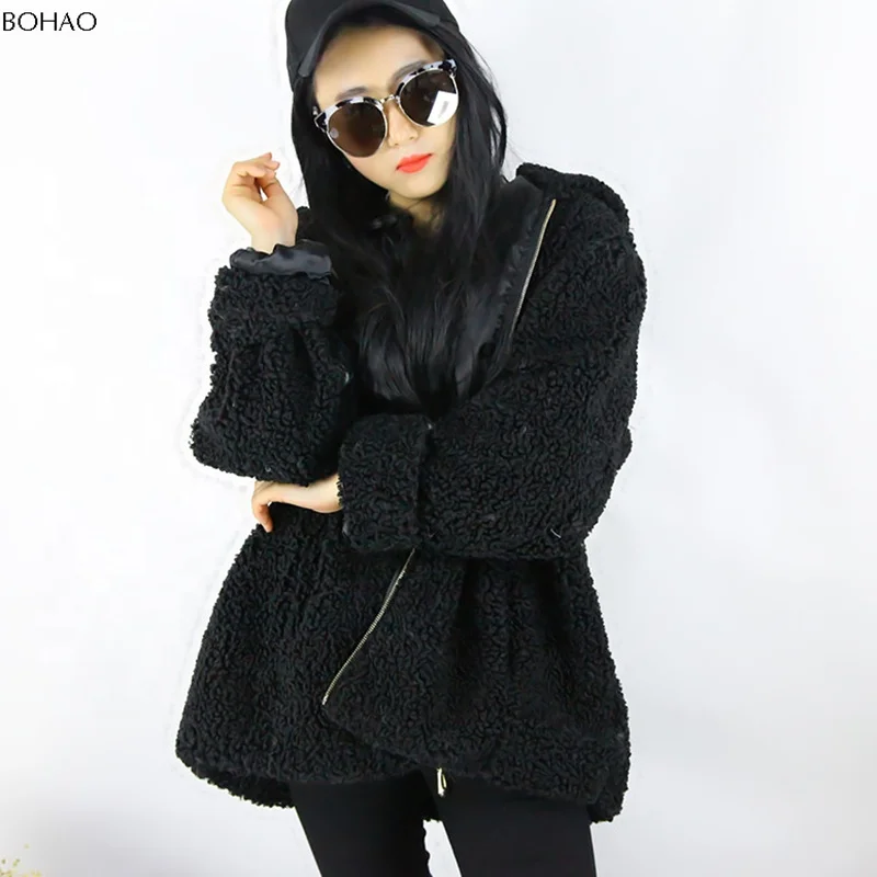 
Clothing In Turkey Wholesale Black Hooded Men Faux Fur Coat 