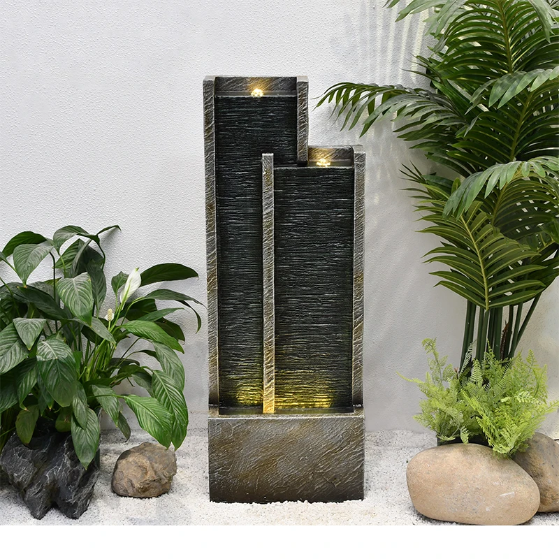 Indoor Outdoor Decoration 35.5 Inches Height Pet Water Fountain Resin Floor Fountain For School Hotell Living Room