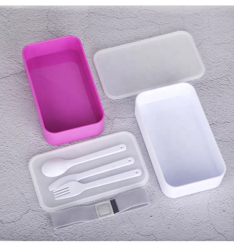 Ecofriendly 2 Layer Lunch Bento  Plastic Lunch Box For Office