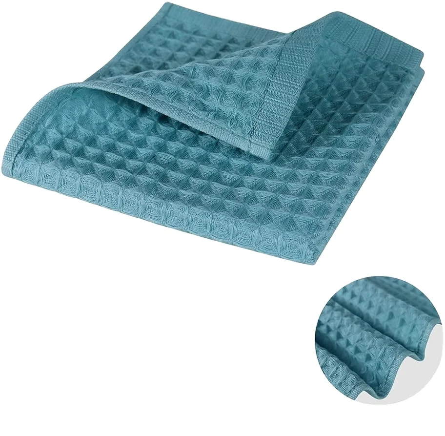 custom logo large cotton kitchen hand dish towels cotton waffle weave kitchen dish towels