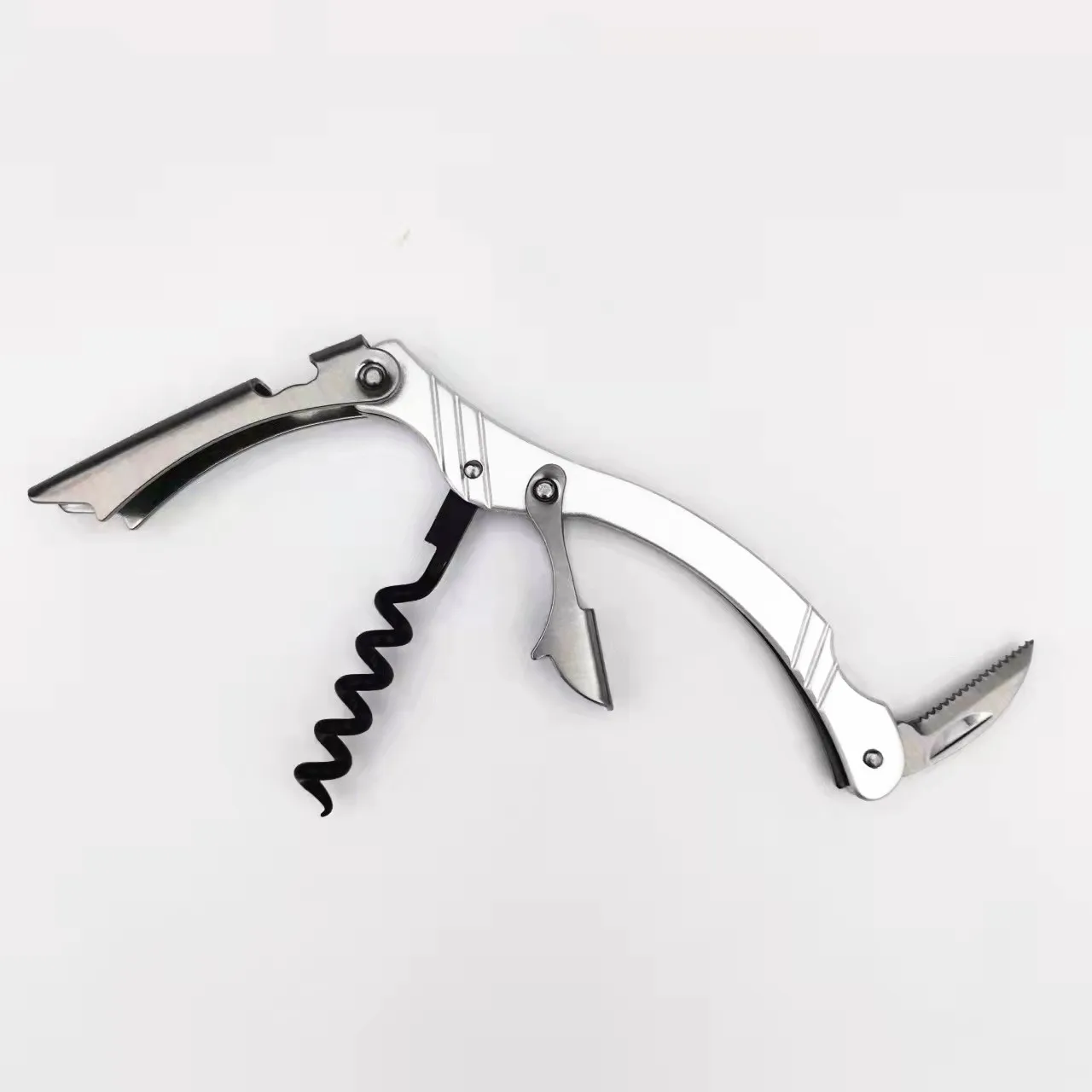 New Design Aluminum Handle Lever Corkscrew Wine Bottle Opener