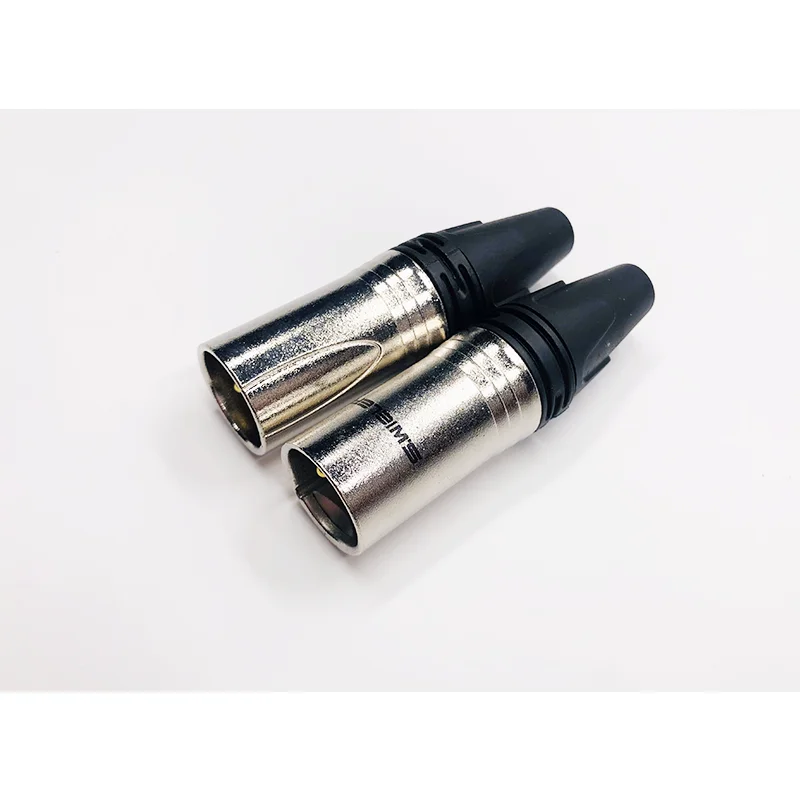 XLR Male Mic Plug Audio Cable Connector Nickeled Plated OFC Plug Audio Socket Snack Plug DMX 3 Pin XLR-M Microphone Connector