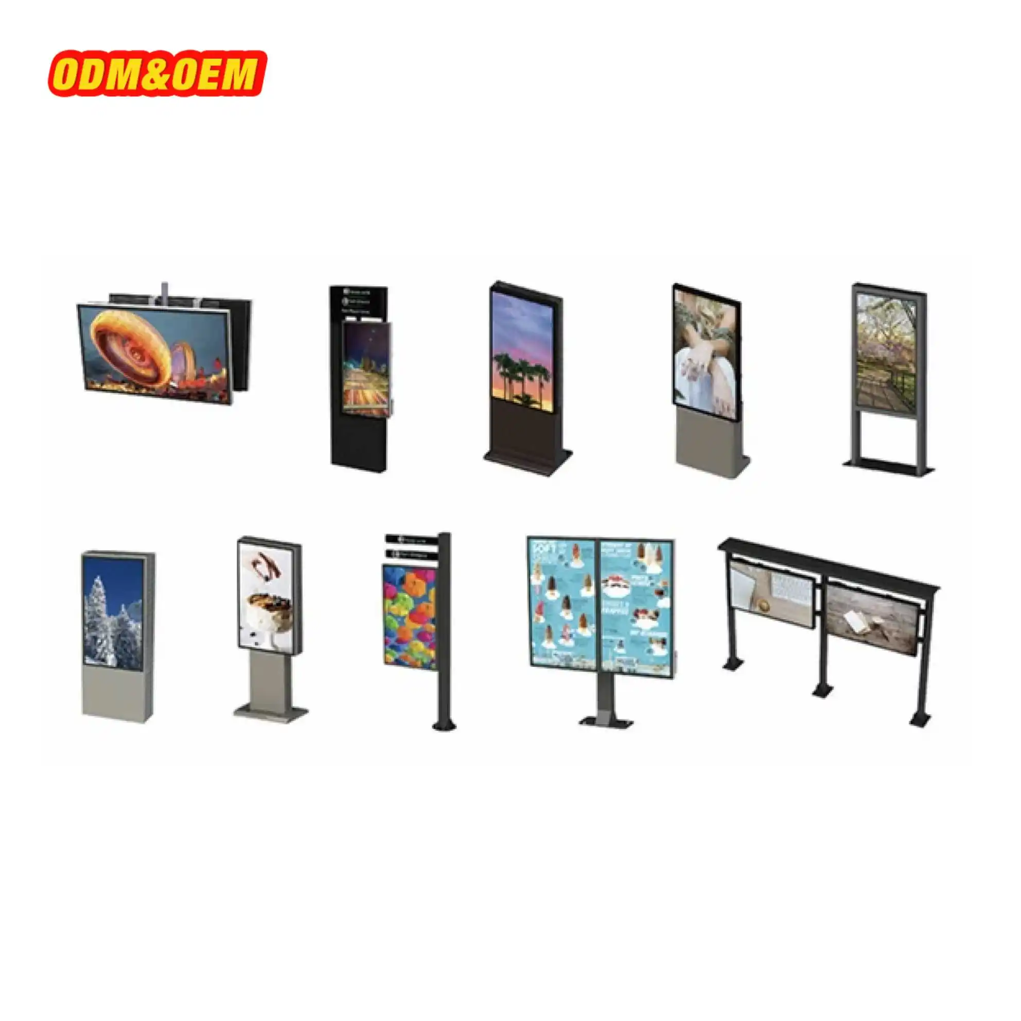 55inch vertical outdoor android lcd high resolution advertising screen digital signage interactive display