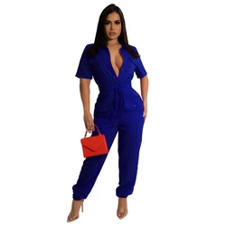 Custom Make New Arrival Sexy Tight Women Fashion Long Sleeves Jumpsuit Pure Color Adult One Piece Jumpsuit Women 2022