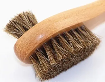 Horse Hair Shoe Brush Wooden Handle