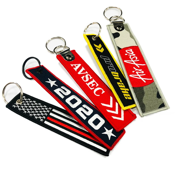 Изготовленный на заказ брелок из полиэстера, короткий брелок, тканый шнурок с принтом логотипа
