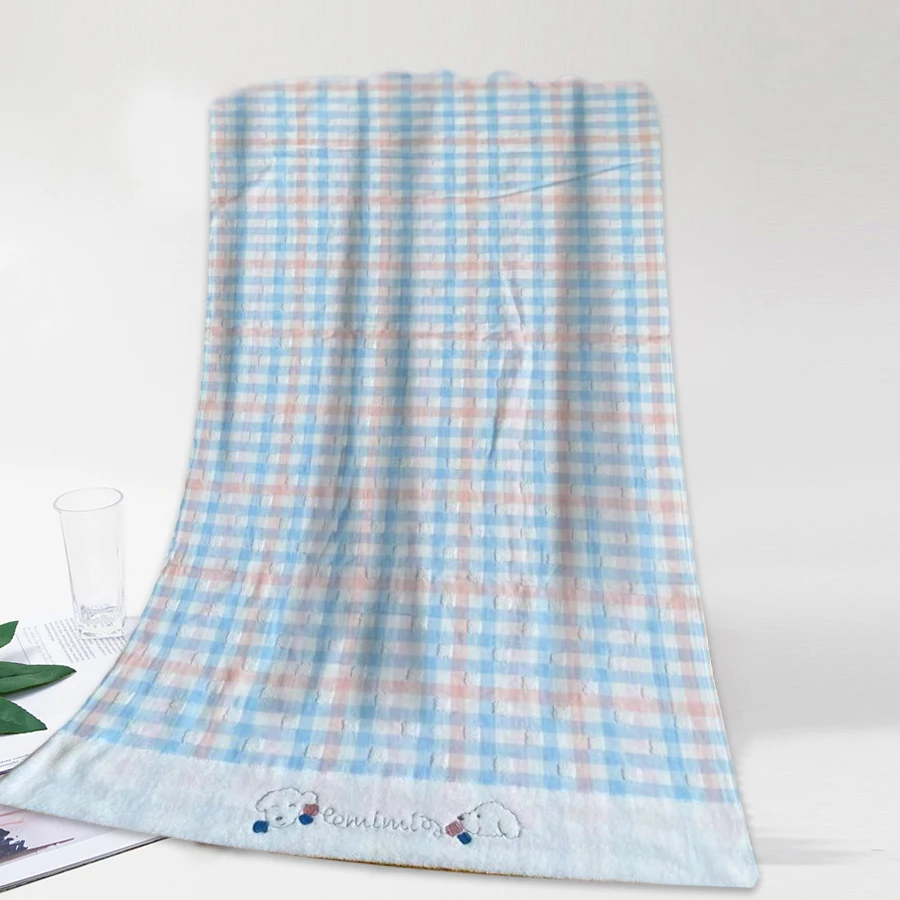 
Custom cotton gauze Terry embroidered bath towel 