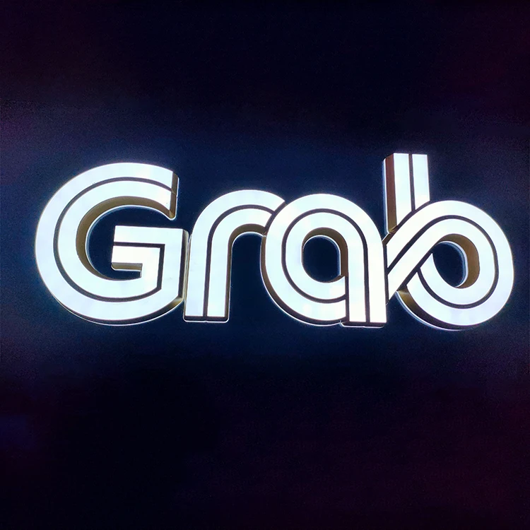 Outdoor lighted signs luminous front light up channel letter box sign board led neon light alphabet letters