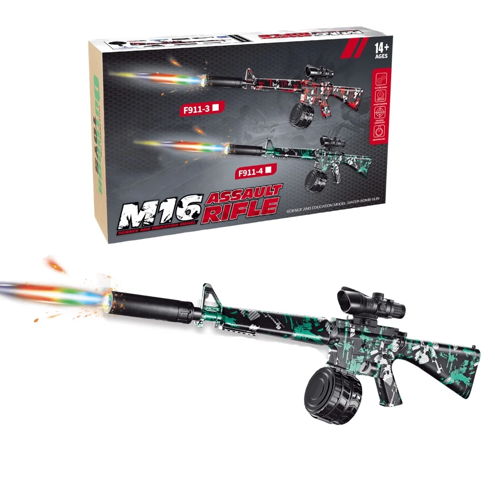 Hot Selling Tactical M16 Model Toy Gun Electric Manual Automatic Splat Blaster With RGB Light Effect For Children Gifts