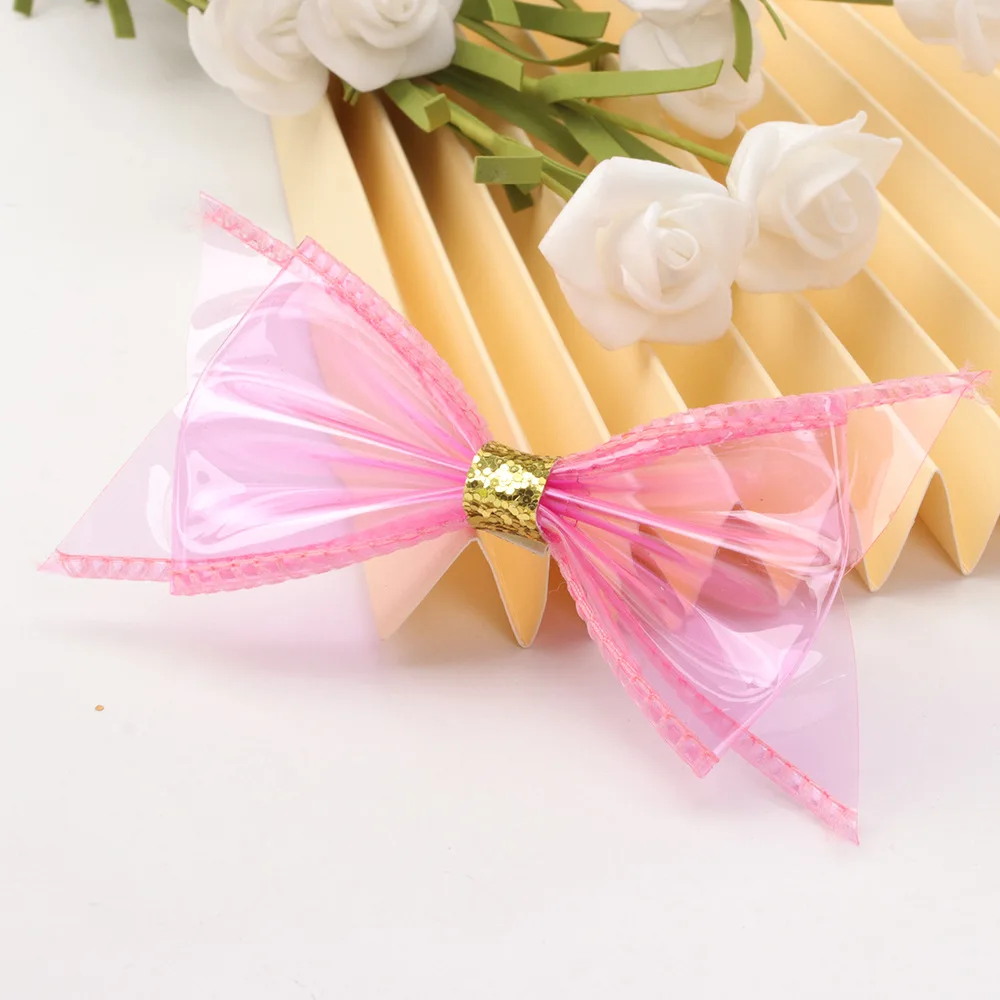 Новое поступление Amazon, летние пластиковые детские галстуки-бабочки карамельного цвета