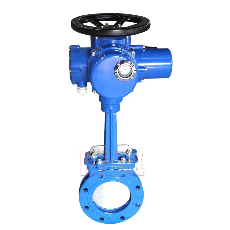 380V Stainless steel gate knife gate valve with electric actuator din ductile iron electric knife gate valve 500mm