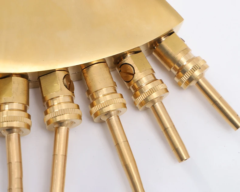 1 Inch Adjustable Brass Phoenix Tail Scattering Fountain Spray Head Small Nozzles with Valve Garden Landscape Sprinklers