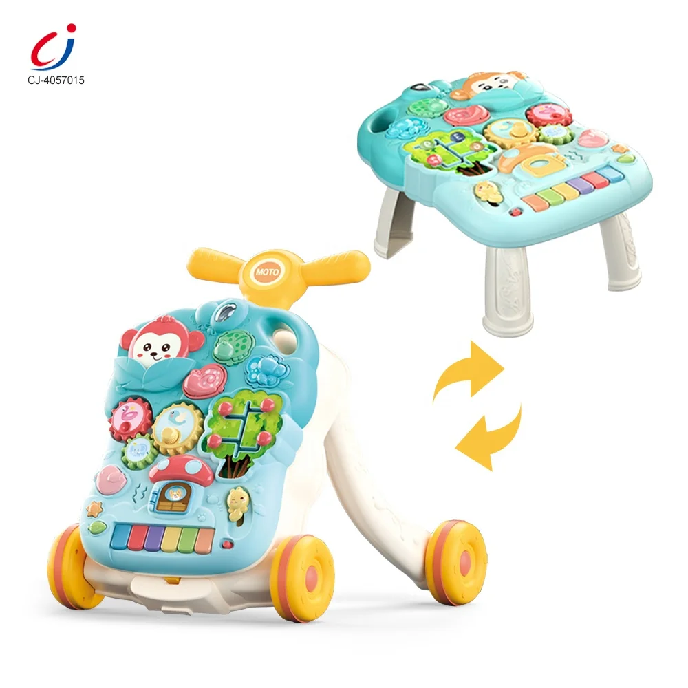 Chengji cheap multifunction 2 in 1 learning table para bebes toy toddler activity walker baby push walker toys
