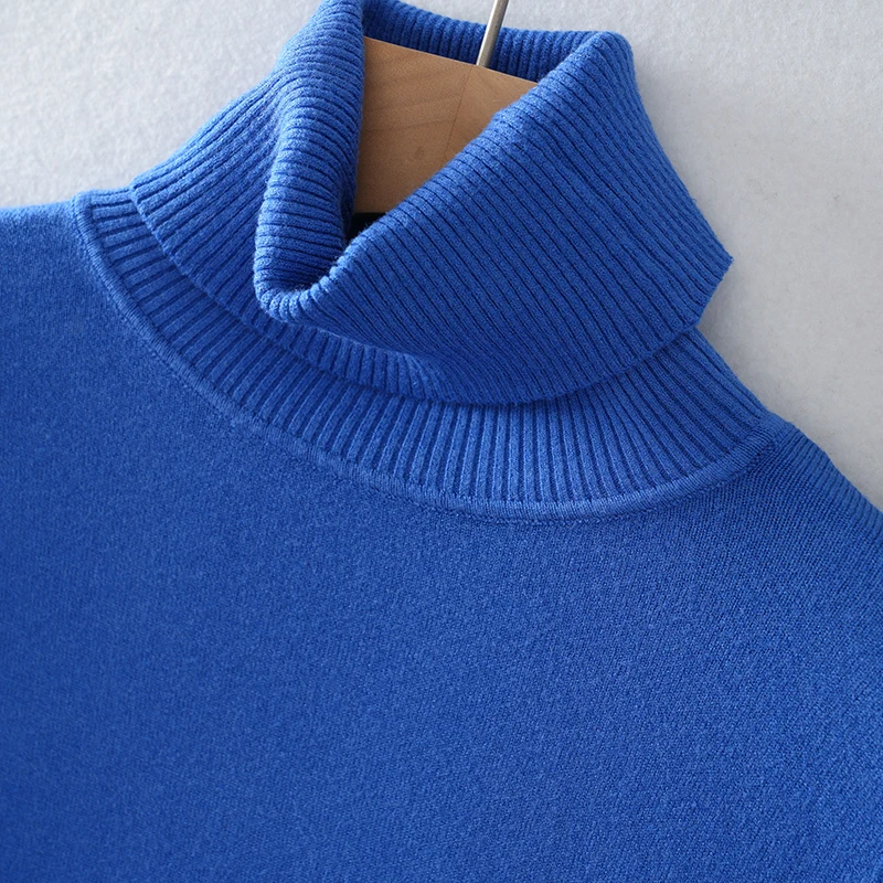 Fashion Knitted Top Short Flower Sleeve Plus Size Turtleneck  Pullover Knitted Sweater Manufacturers For Customs Clothes