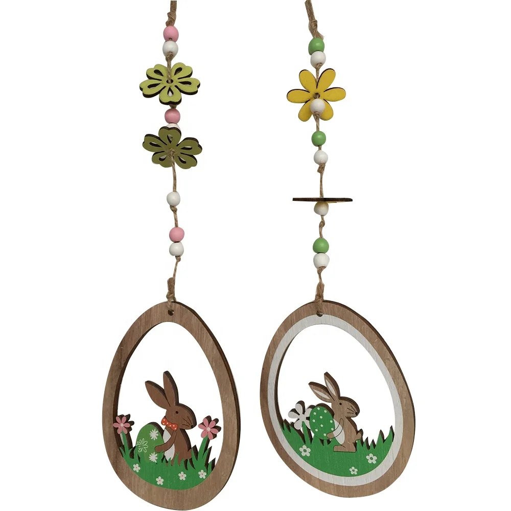 Easter Wooden duck/sheep/hen hanging ornament wooden pieces shape for wall decoration