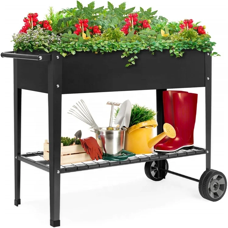 Multipurpose Storage Metal Bicycle Planter Mobility Rectangular Box Metal Can Planter Bucket Metal Planter With Stand