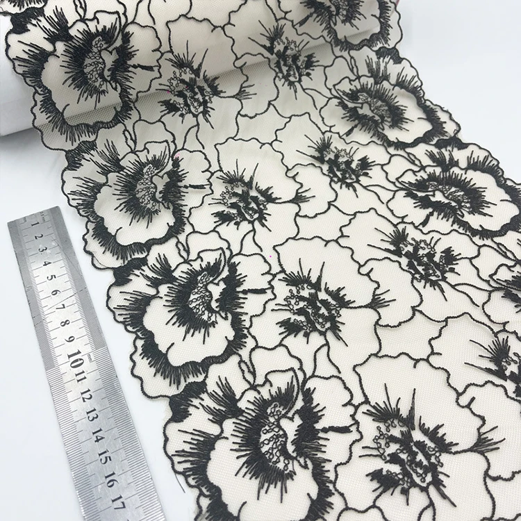 Two colors polyester yarn press yarn large flower mesh yarn embroidery lace underwear accessories Clothing accessories