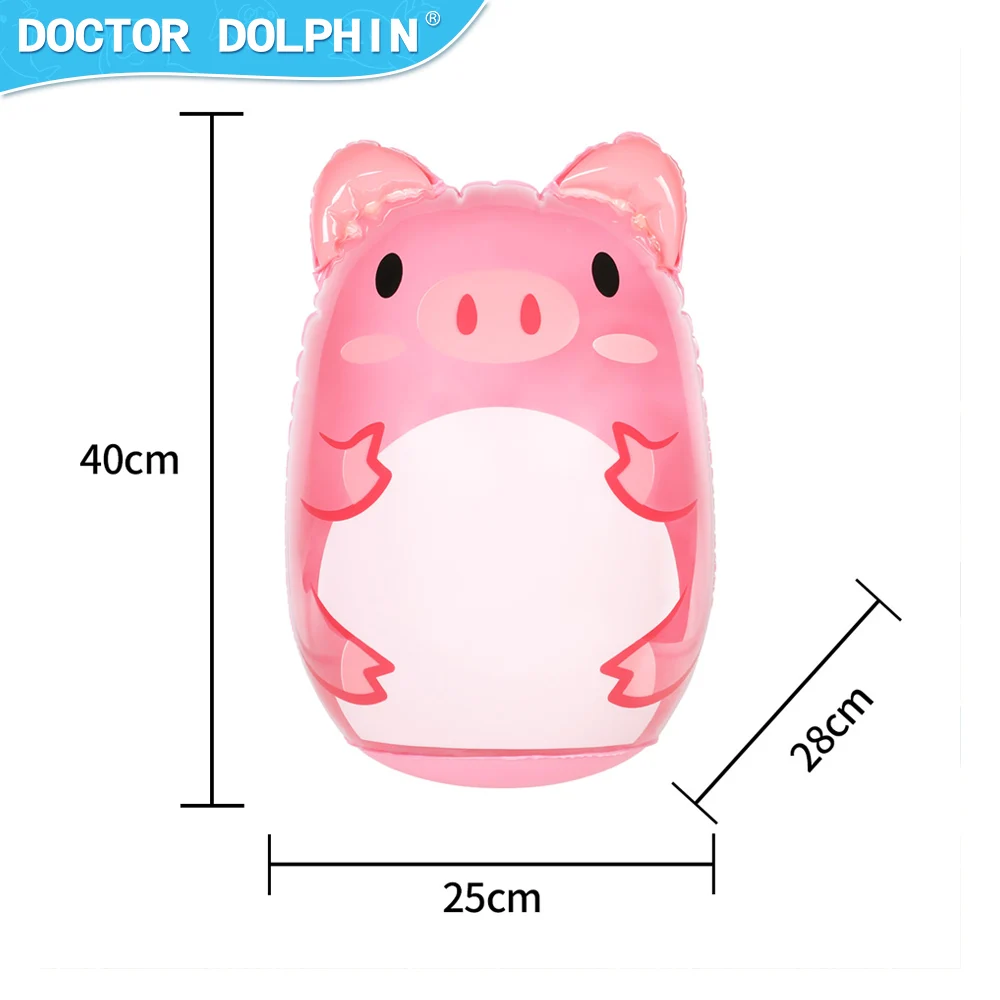 Doctor Dolphin PVC Style Cartoon Small Pig Gift Punch Inflatable Tumbler animal Toy Kids Play
