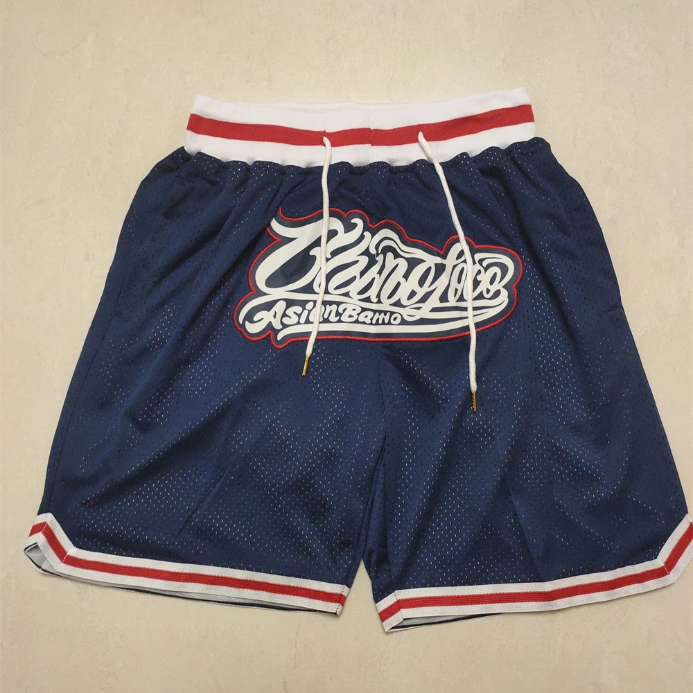 North Carolina high school basketball shorts for men high quality just men don pockets double layer sports shorts summer