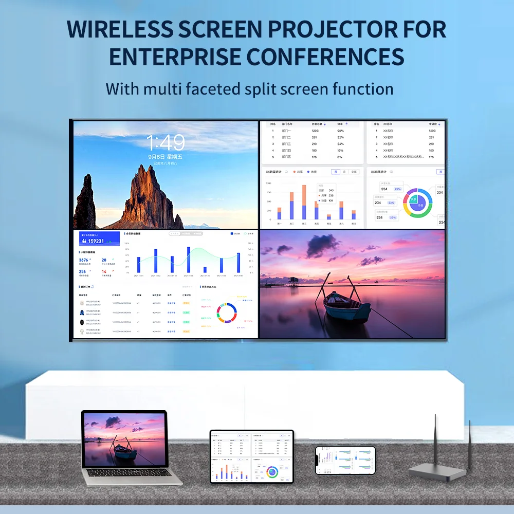 Wireless Transmitter Type-C Interface Adapter 1080P 4K  Video Share Screen Conference One Click Projection Transmission Dongle
