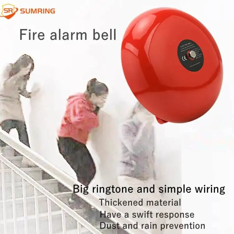 Big ringtone and simple wiring duralumin 24v fire alarm bell ring outdoor sound electric