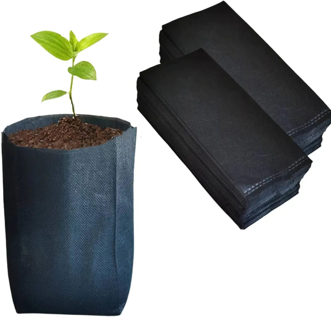 Black Color Breathable 100% Biodegradable Nursery Plant Seedling Bags Non-Woven Fabric Agriculture Use Nursery Bag