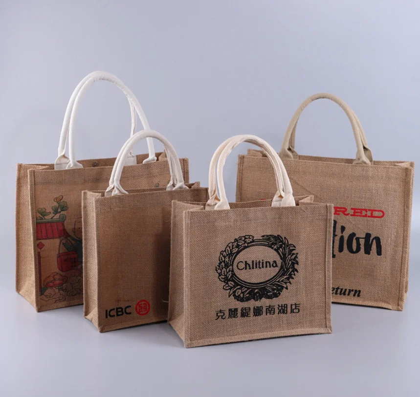 recycled christmas jute bags foldable jute bag extra large jute bags