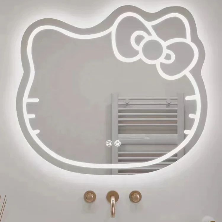 Hot Sale Hello Kitty Led Mirror Fashion Wall Mirror Decoration For Home