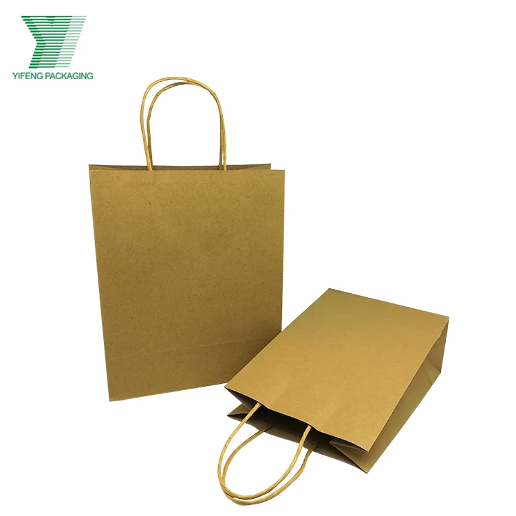 White Green Kraft  Industrial Surface Packaging Paper Gift Bag with Handle Item Custom Logo Wholesale Grocery  Print  Paper Bags