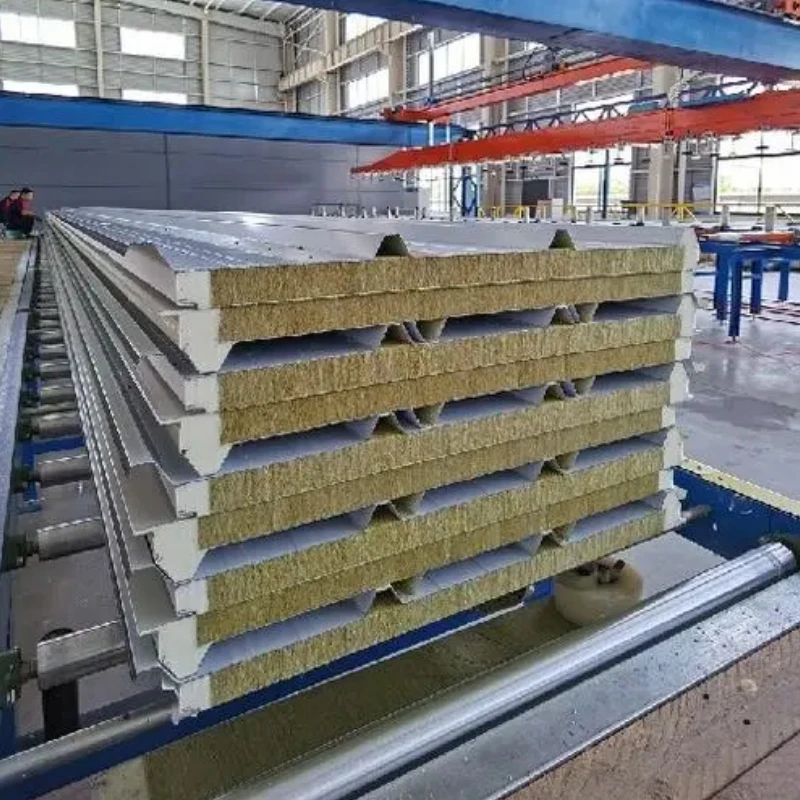 Цветная стальная листовая каменная вата стеклянная композитная доска противопожарная изоляция активная комнатная сэндвич-панель