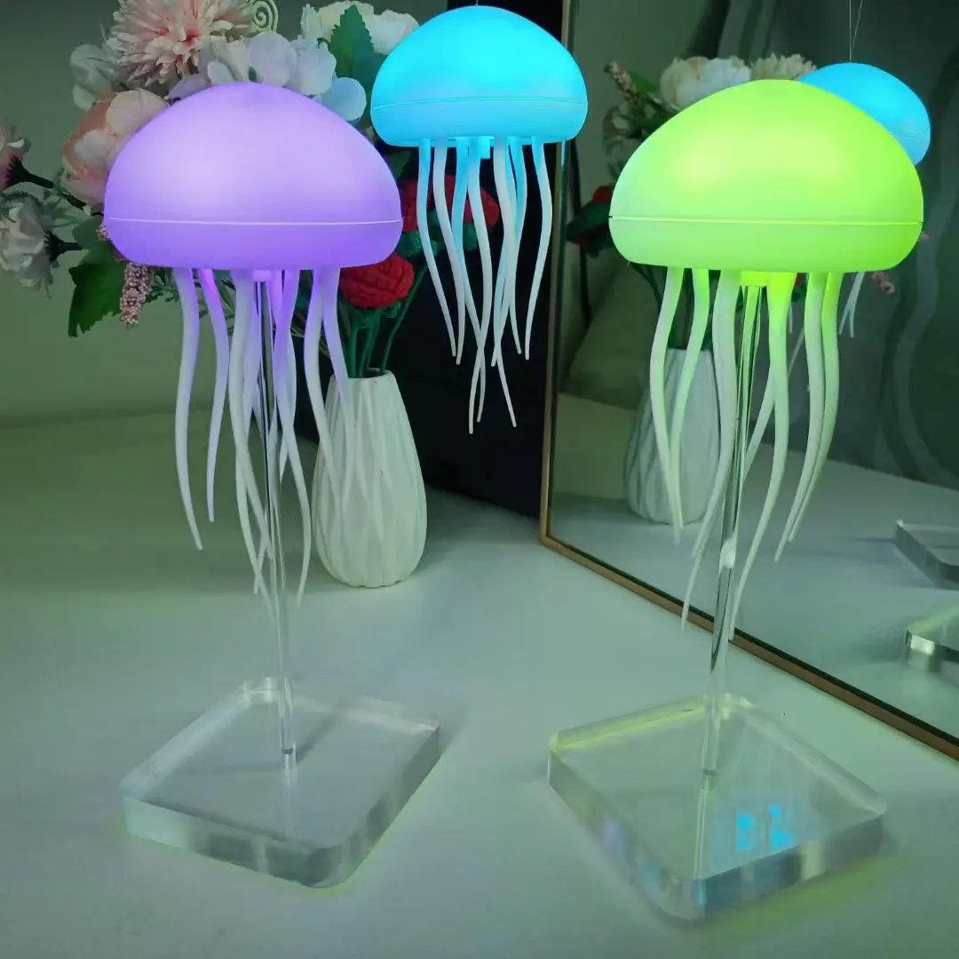 Jellyfish LED Night Light USB Bedroom Hangable Voice Control Rotatable Jellyfish LED Lamp