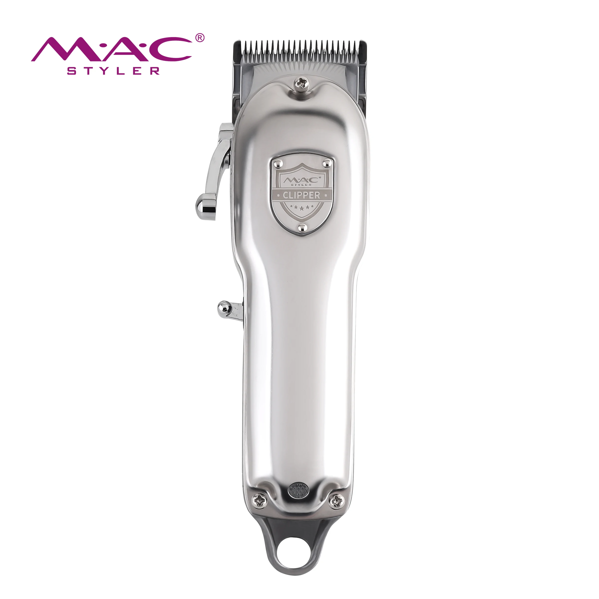 High Power Rechargeable Silver Cordless Hair Trimmer Magnetic Motor Hair Clippers All Metal Body Hair Clipper