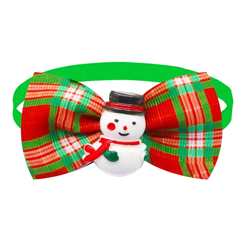 Adjustable Pet Dog Collar with 3D Santa Reindeer Bell Snow Christmas Ornaments Cute Western Fashion Style for Spring Fall Travel