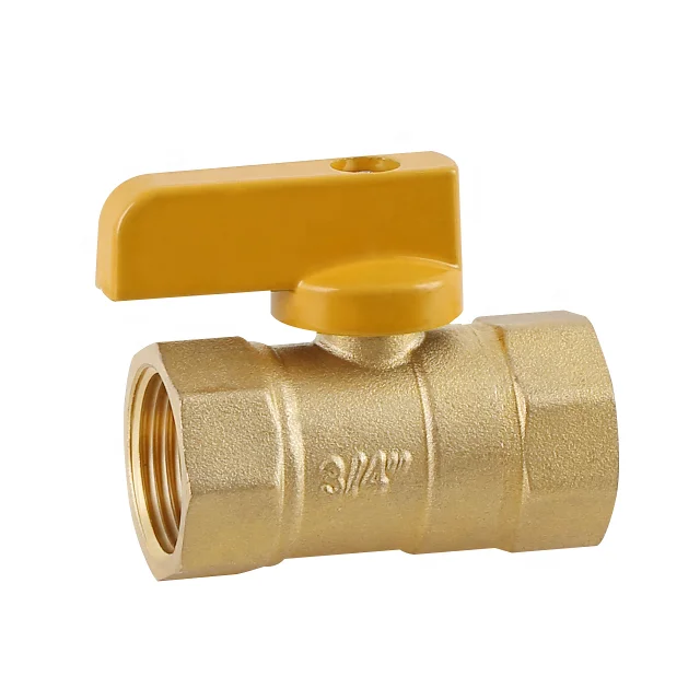 3/4 Inch NPT Brass Gas Ball Valve with T Handle