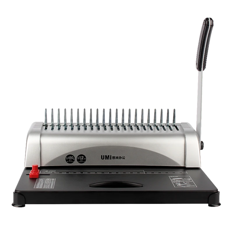 Office desktop easy use A4 size 450 sheets paper hand manual  perforating binding  bookbinding machine
