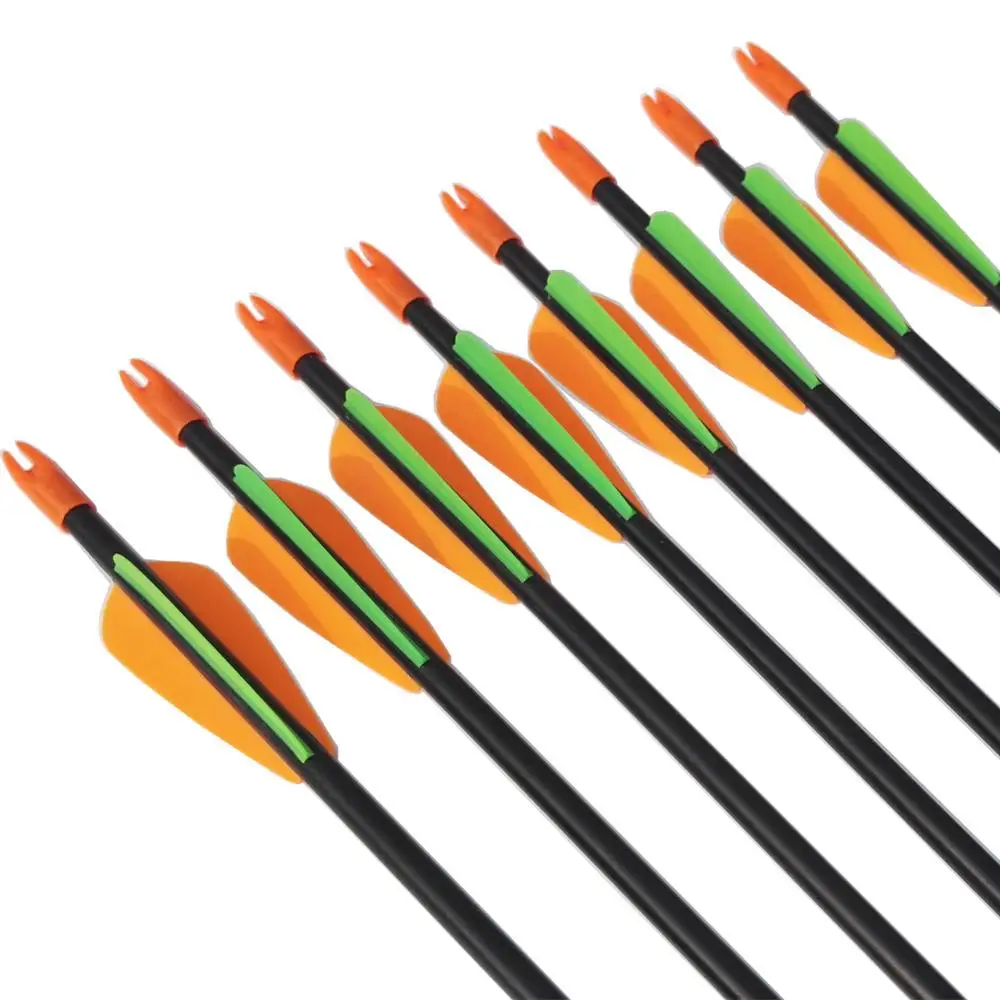 12pcs Glassfiber Arrow 73cm Archery Children/Women Practice Beginning Target Kids Telescopic Arrow Quiver Outdoor Sports