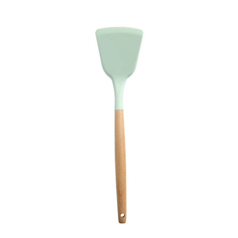 Factory wholesale sales of heat-resistant non stick silica gel food grade household wooden hand silicone cookers