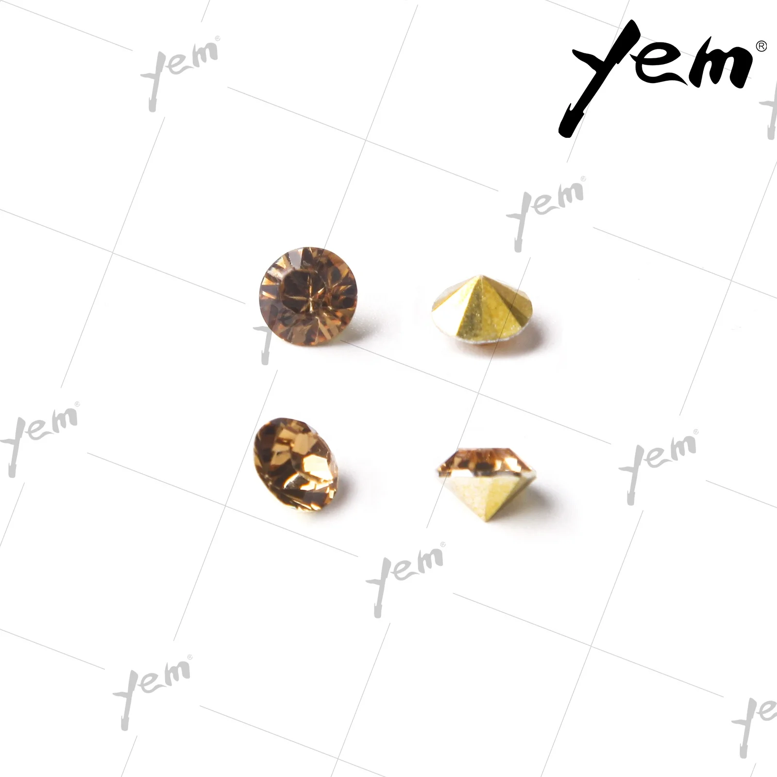 YEM Crystal Rhinestone Resin Stone LCT Color SS6 SS8 SS10 SS12 SS14 SS16 SS45 Pointed Back Non Hot-fix Fancy Rhinestone