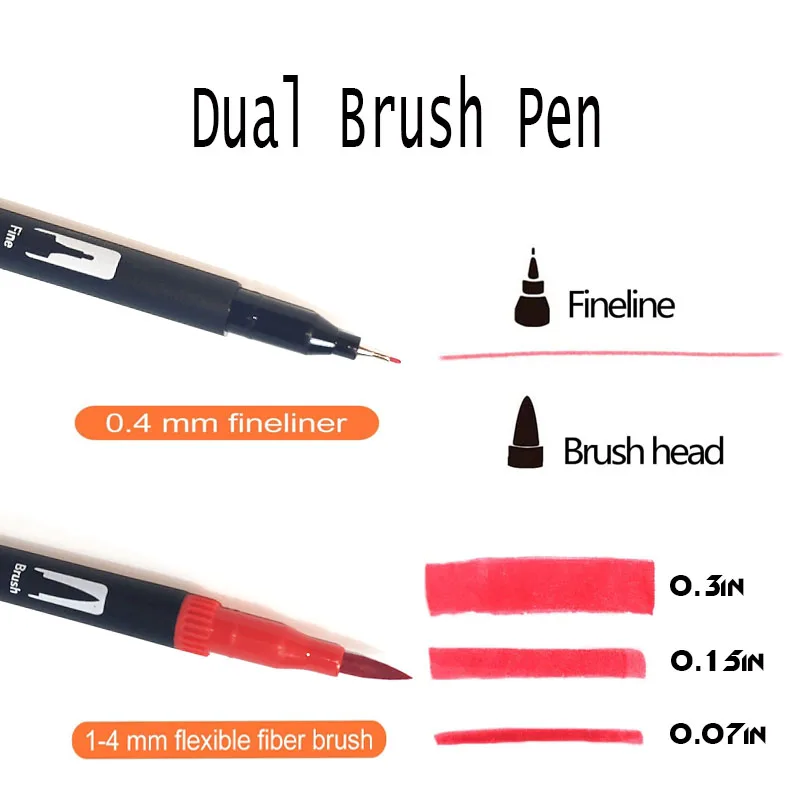 JWXJT 120 Color soft brush watercolor pen Dual tip Brush Art Marker Pen set For Kids Adult Lettering Painting pen