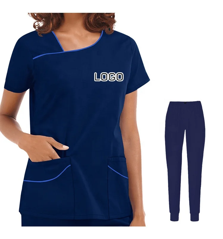 Custom Wholesale Manufacturer Hospital Uniform Women Scrub Top And Jogger Scrub Pants Nurse Medical Scrubs Set