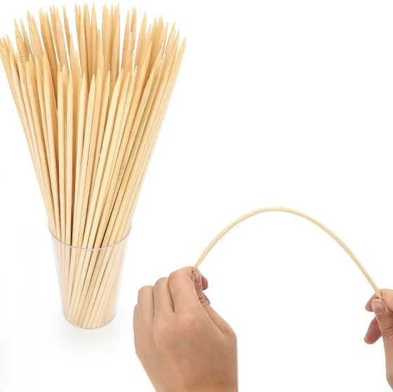 Premium Bamboo Sticks Skewers for BBQ, Grilling, Fruits, Handcrafts etc.